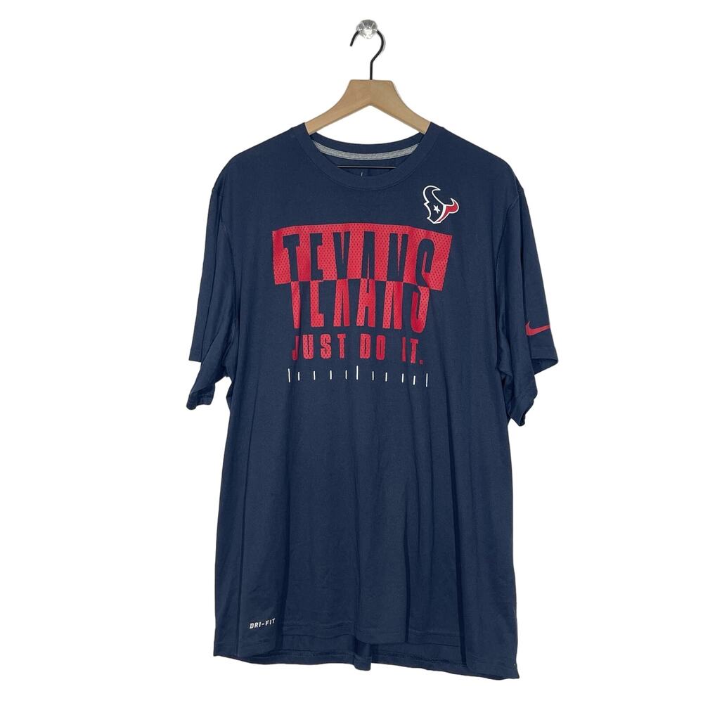Nike NFL Houston Texans Dri Fit T-Shirt Men's Size 2XL Navy‎ Blue Short Sleeve